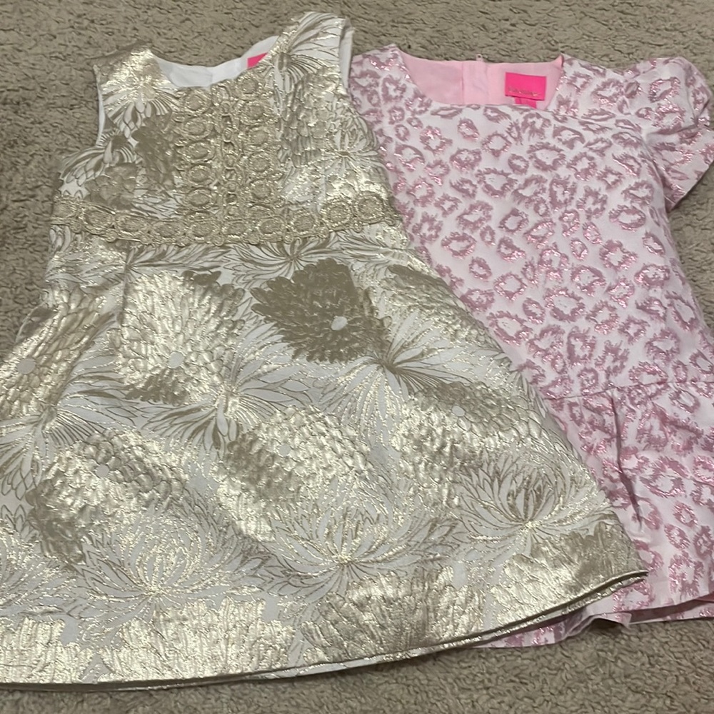 2 lilly Pulitzer jacquard dresses size 4 excellent used condition
